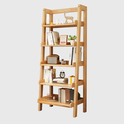 Bibliothèque échelle rectangulaire scandinave en bois à 5 niveaux