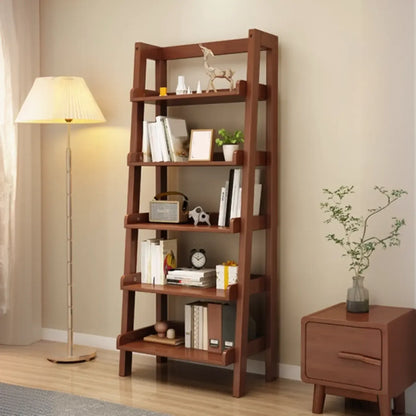 Bibliothèque échelle rectangulaire scandinave en bois à 5 niveaux