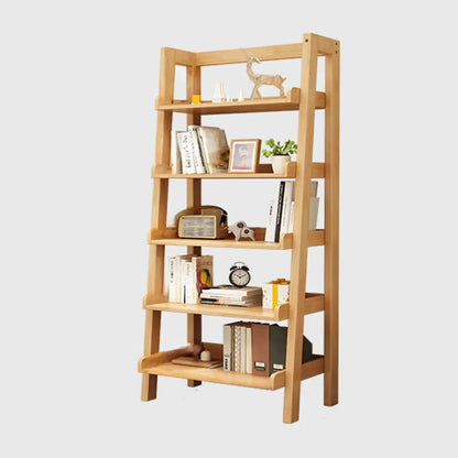 Bibliothèque échelle rectangulaire scandinave en bois à 5 niveaux