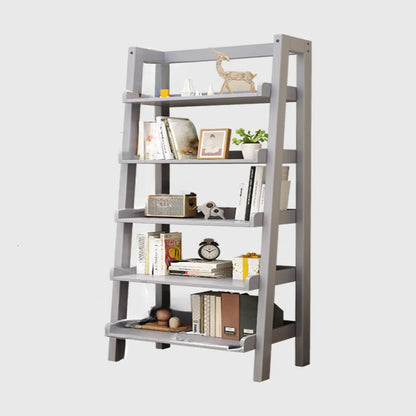 Bibliothèque échelle rectangulaire scandinave en bois à 5 niveaux