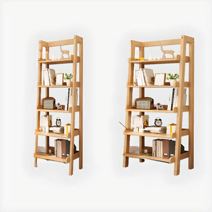 Bibliothèque échelle rectangulaire scandinave en bois à 5 niveaux