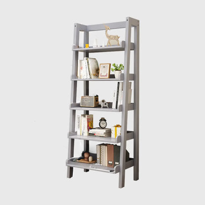 Bibliothèque échelle rectangulaire scandinave en bois à 5 niveaux