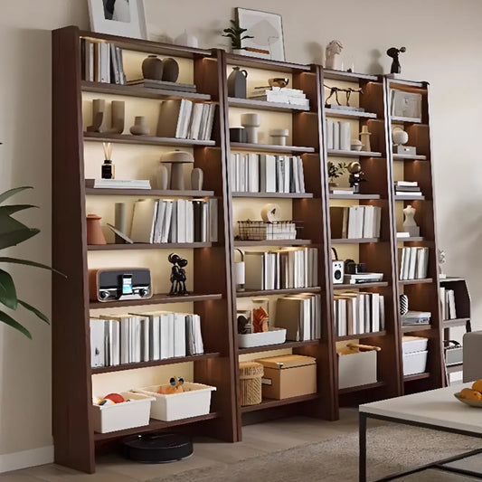 Étagère échelle en bois de noyer à 7 niveaux