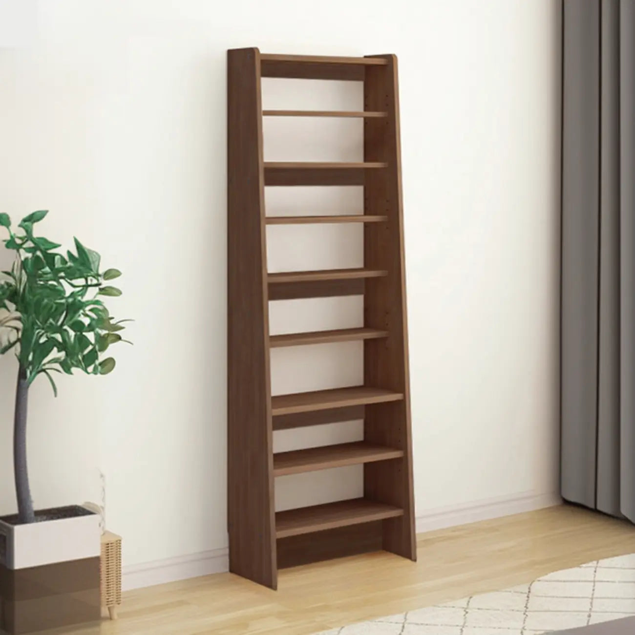 Étagère échelle en bois de noyer à 7 niveaux
