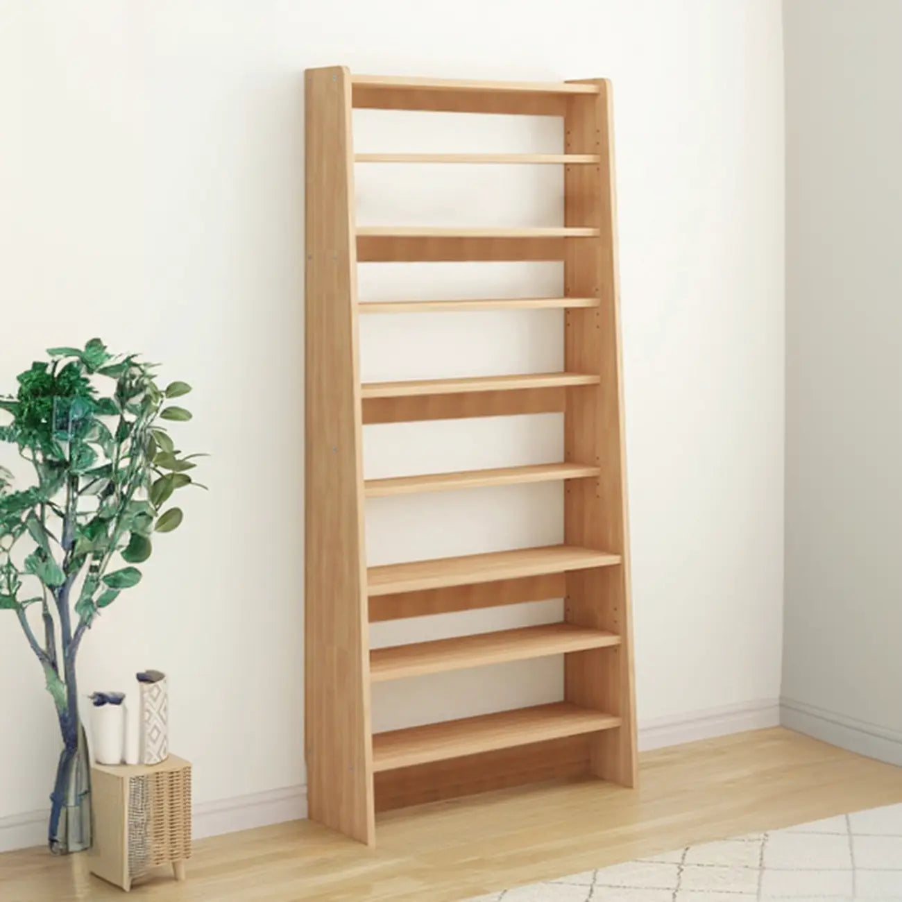 Étagère échelle en bois de noyer à 7 niveaux