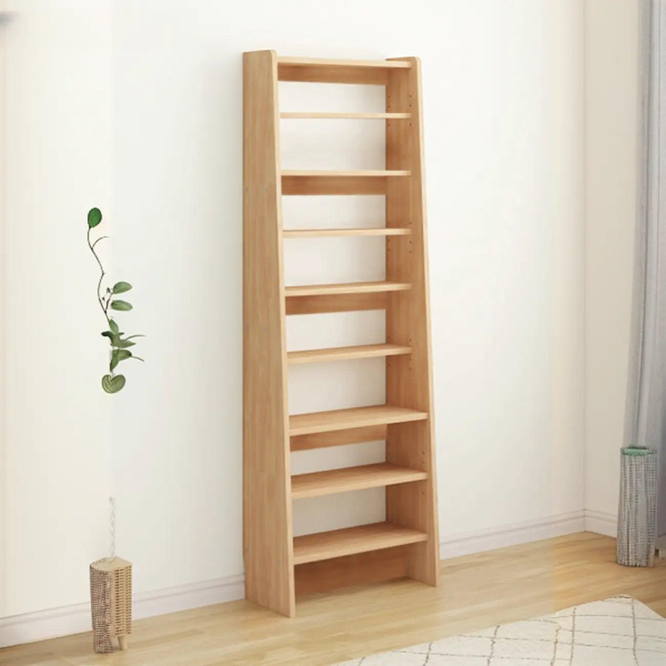 Étagère échelle en bois de noyer à 7 niveaux