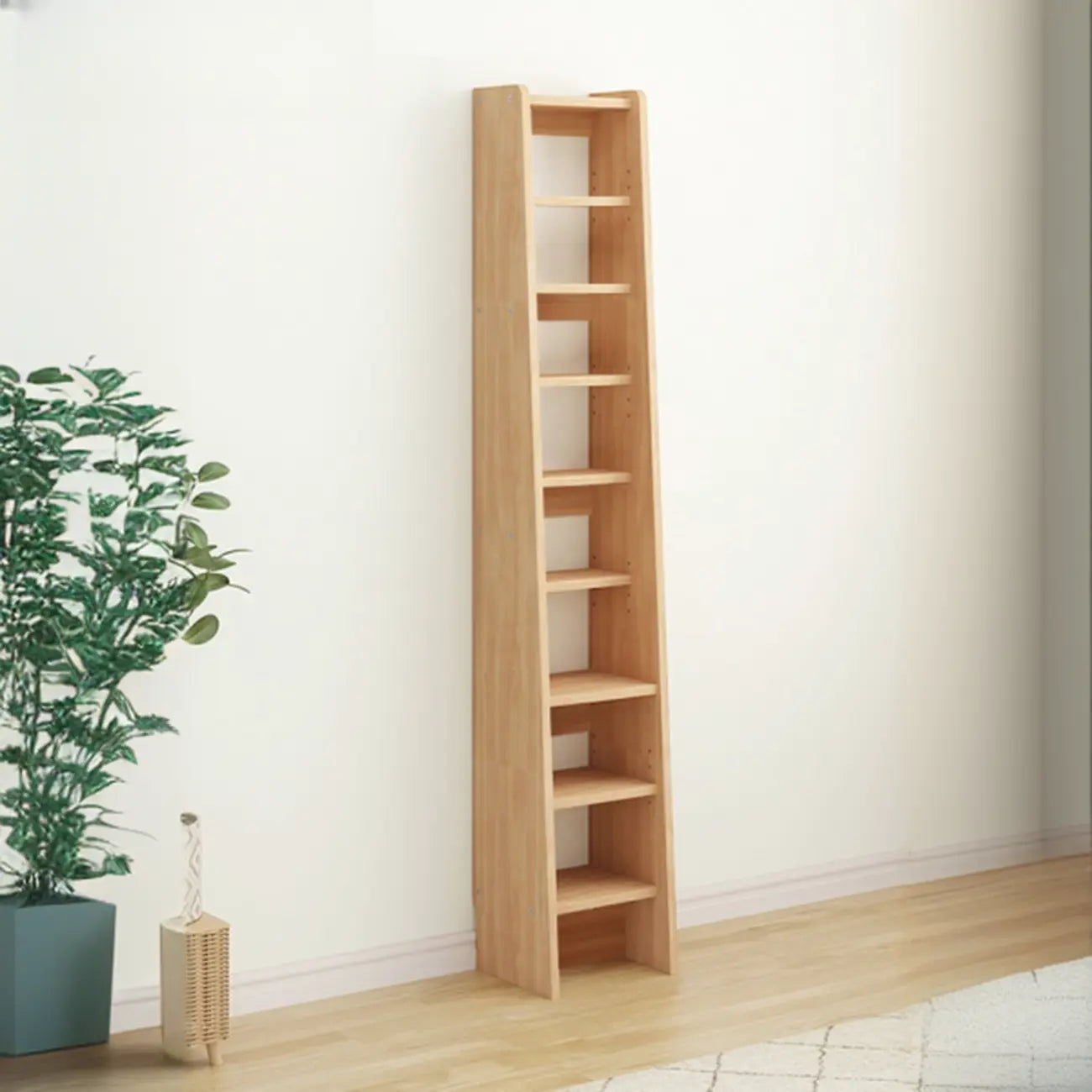 Étagère échelle en bois de noyer à 7 niveaux