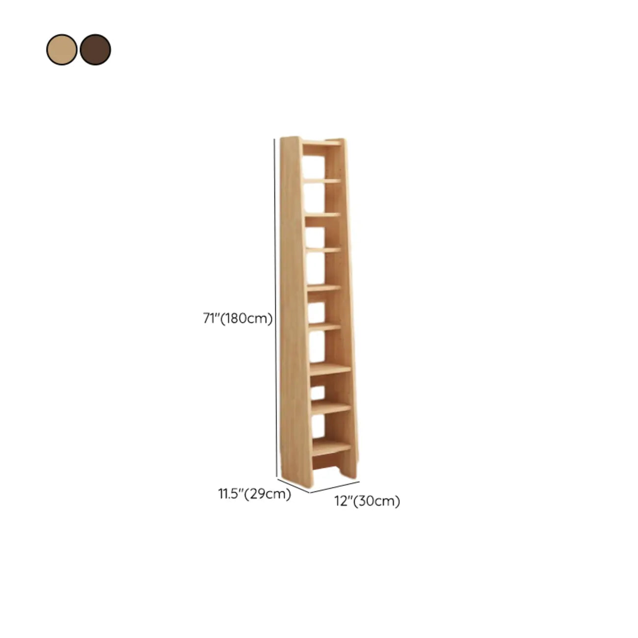 Étagère échelle en bois de noyer à 7 niveaux