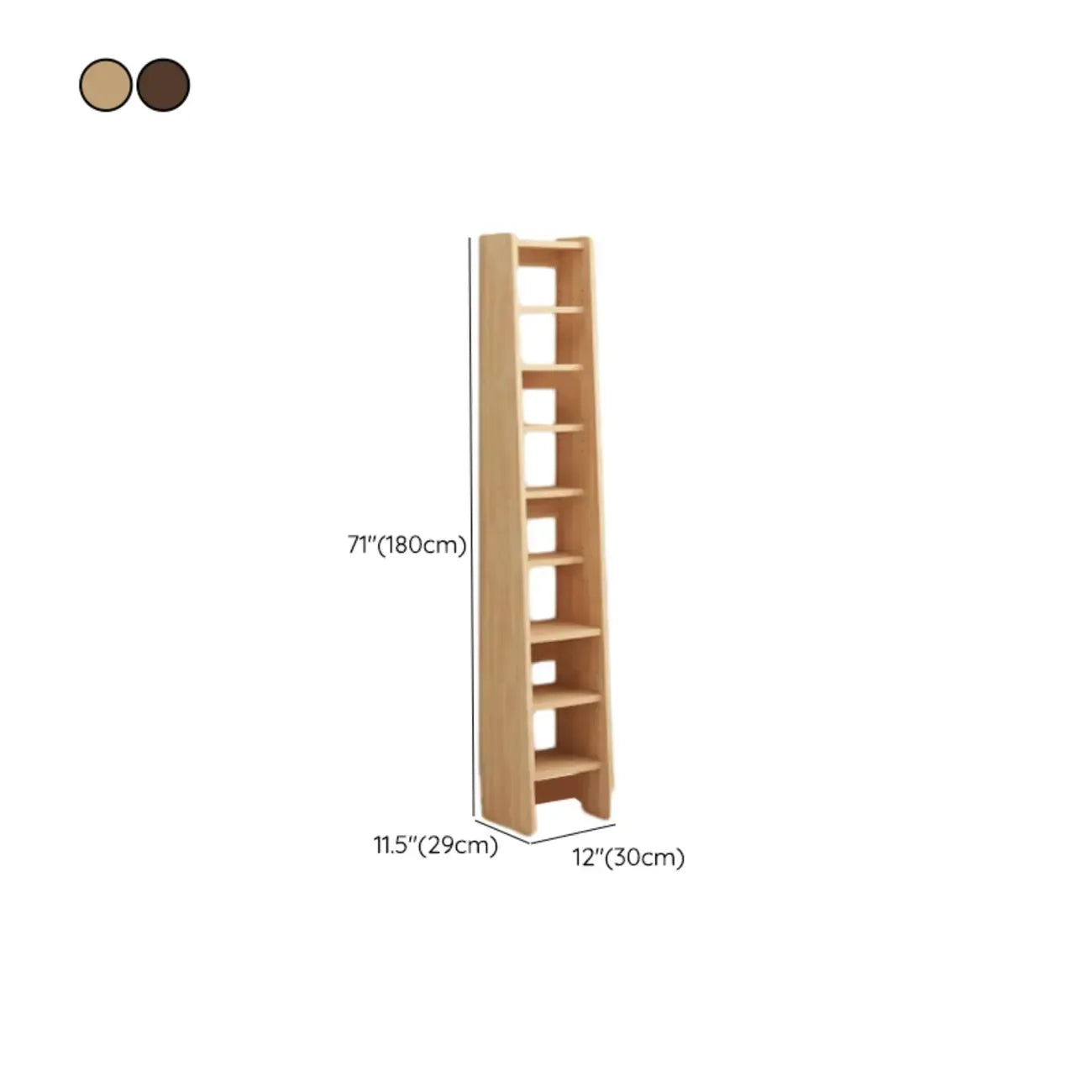 Étagère échelle en bois de noyer à 7 niveaux