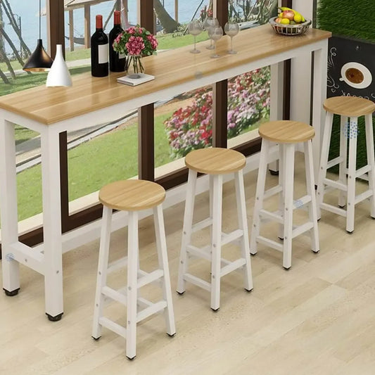 Tables de bar modernes à plateau fixe en bois brun