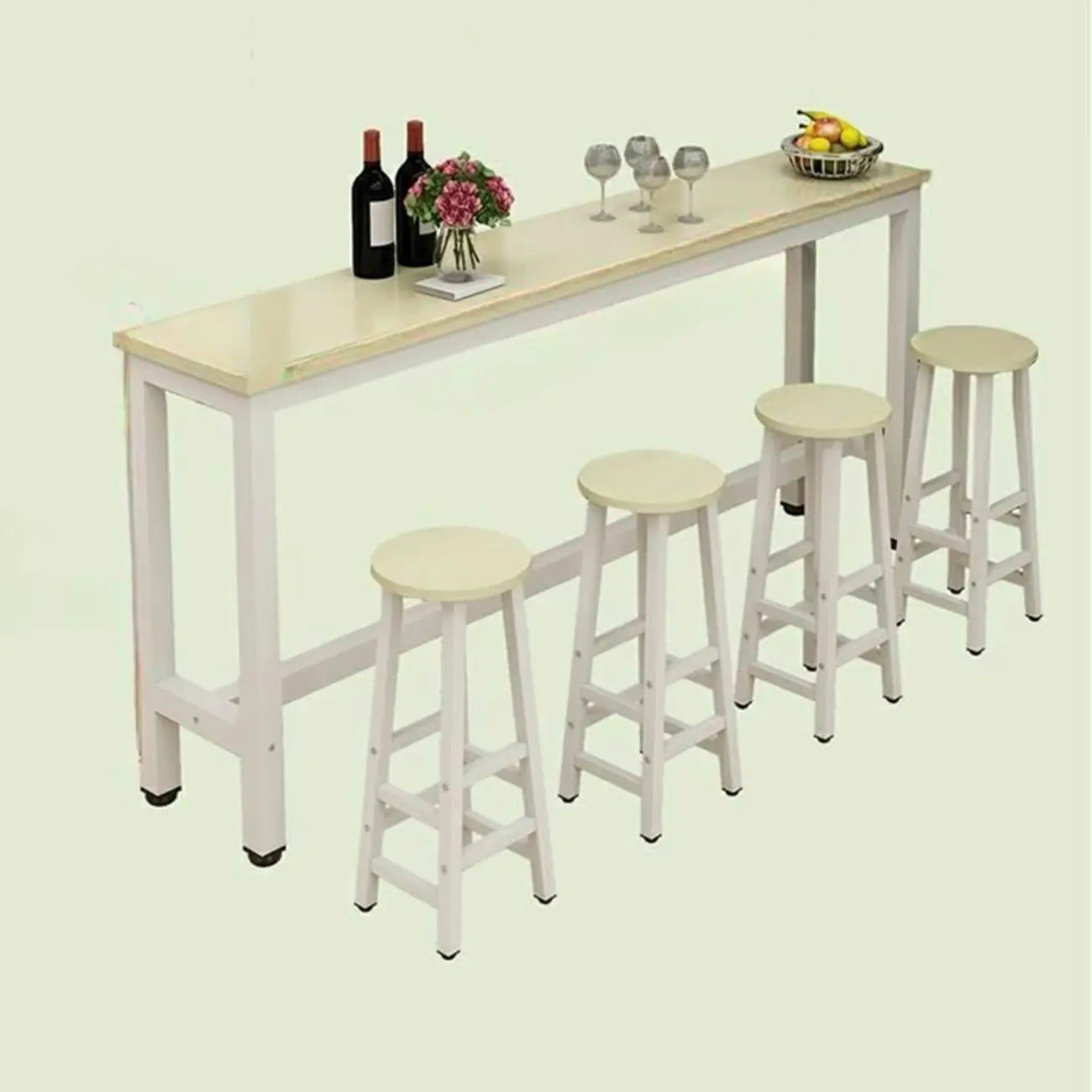 Tables de bar modernes à plateau fixe en bois brun