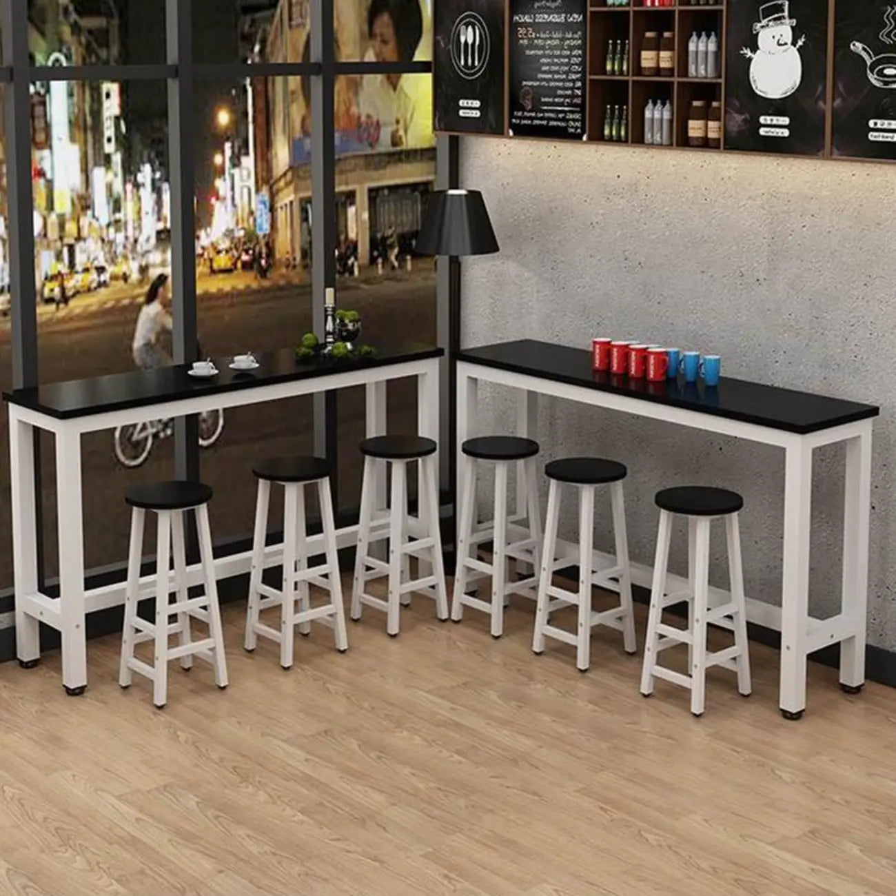 Tables de bar modernes à plateau fixe en bois brun
