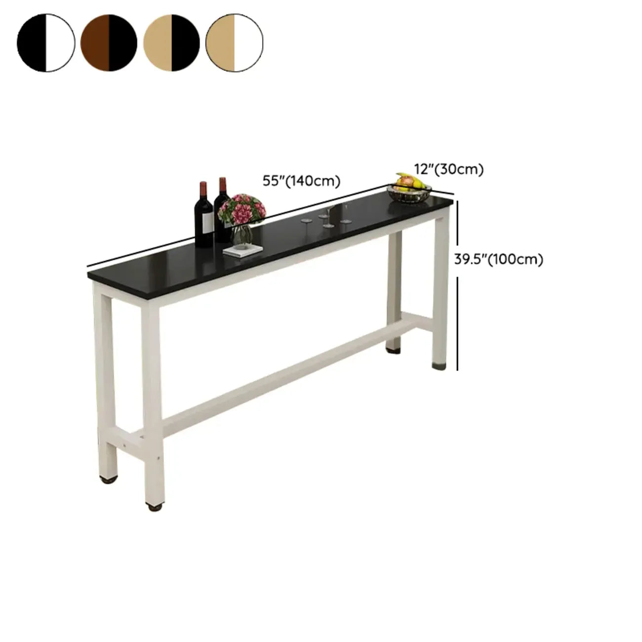 Tables de bar modernes à plateau fixe en bois brun