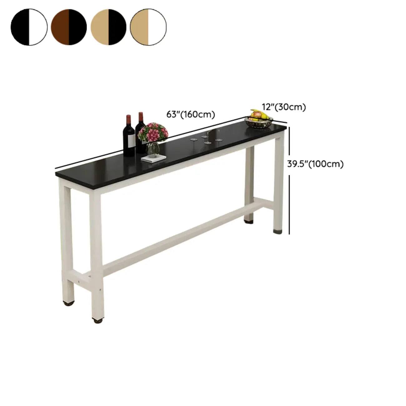 Tables de bar modernes à plateau fixe en bois brun