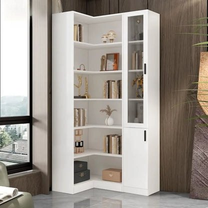 Bibliothèque moderne blanche avec armoire de rangement