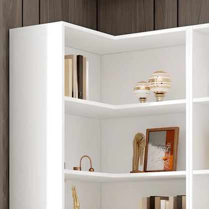 Bibliothèque moderne blanche avec armoire de rangement