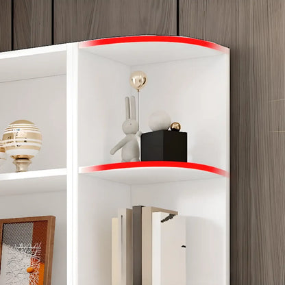 Bibliothèque moderne blanche avec armoire de rangement