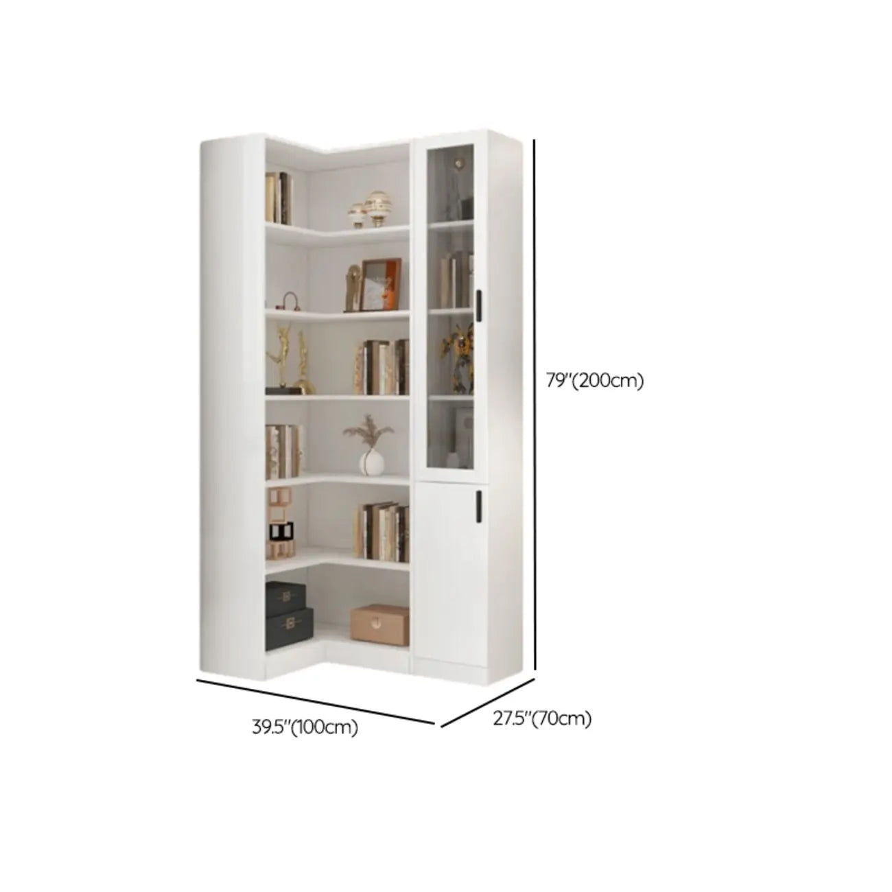 Bibliothèque moderne blanche avec armoire de rangement
