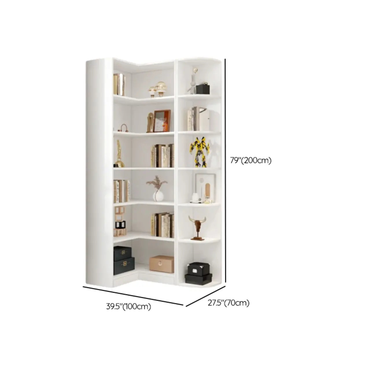 Bibliothèque moderne blanche avec armoire de rangement