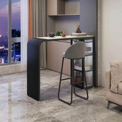 Table de bar moderne avec plateau en granit résistant aux rayures pour la cuisine