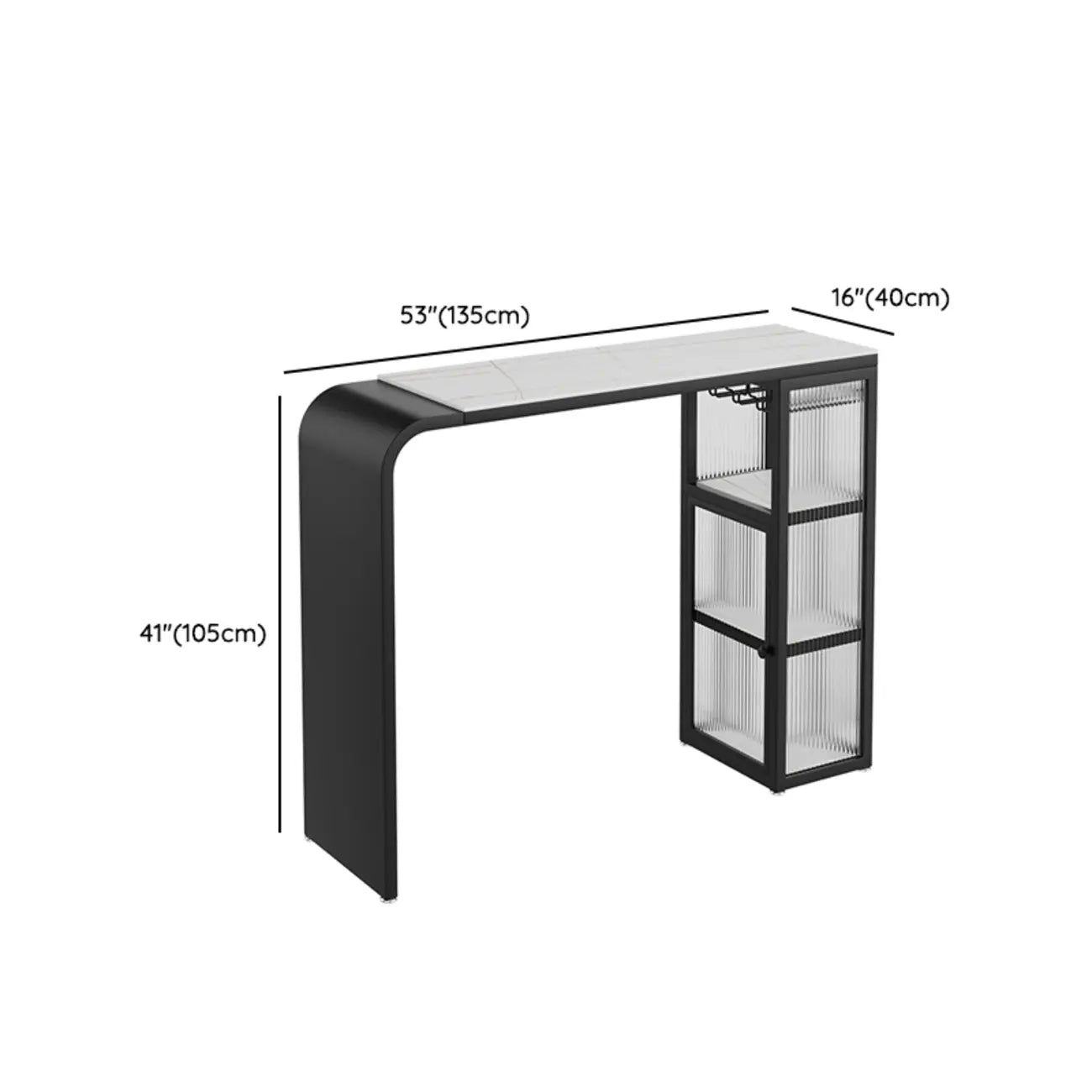 Table de bar moderne avec plateau en granit résistant aux rayures pour la cuisine