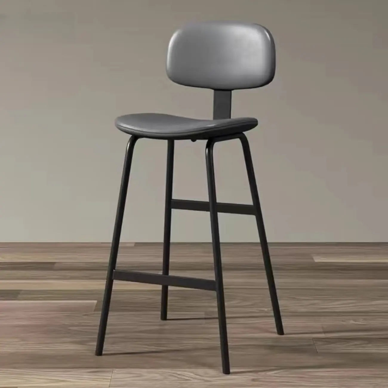 Tabouret de bar moderne ergonomique en cuir de selle, dossier bas, pour la cuisine