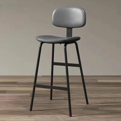 Tabouret de bar moderne ergonomique en cuir de selle, dossier bas, pour la cuisine