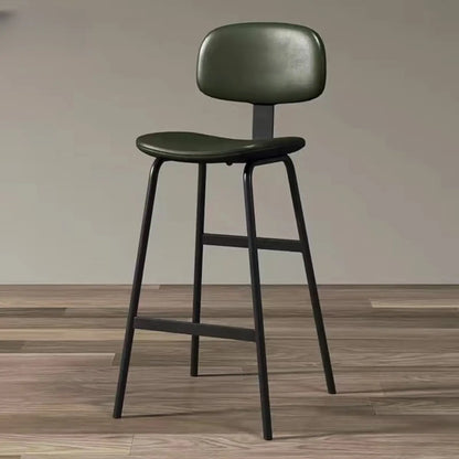 Tabouret de bar moderne ergonomique en cuir de selle, dossier bas, pour la cuisine