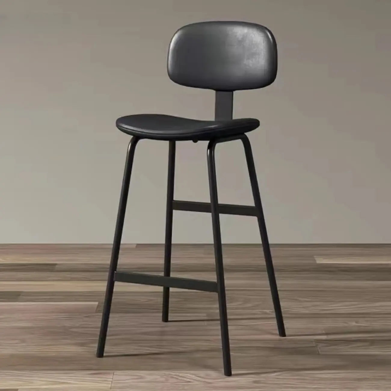 Tabouret de bar moderne ergonomique en cuir de selle, dossier bas, pour la cuisine