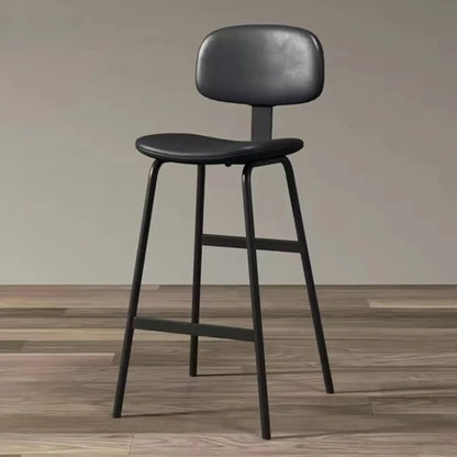 Tabouret de bar moderne ergonomique en cuir de selle, dossier bas, pour la cuisine