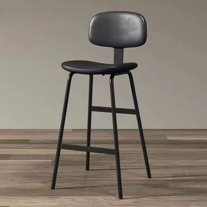 Tabouret de bar moderne ergonomique en cuir de selle, dossier bas, pour la cuisine
