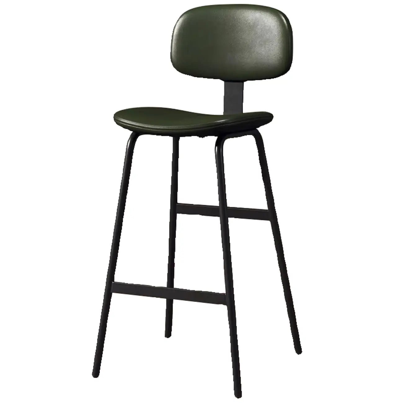 Tabouret de bar moderne ergonomique en cuir de selle, dossier bas, pour la cuisine