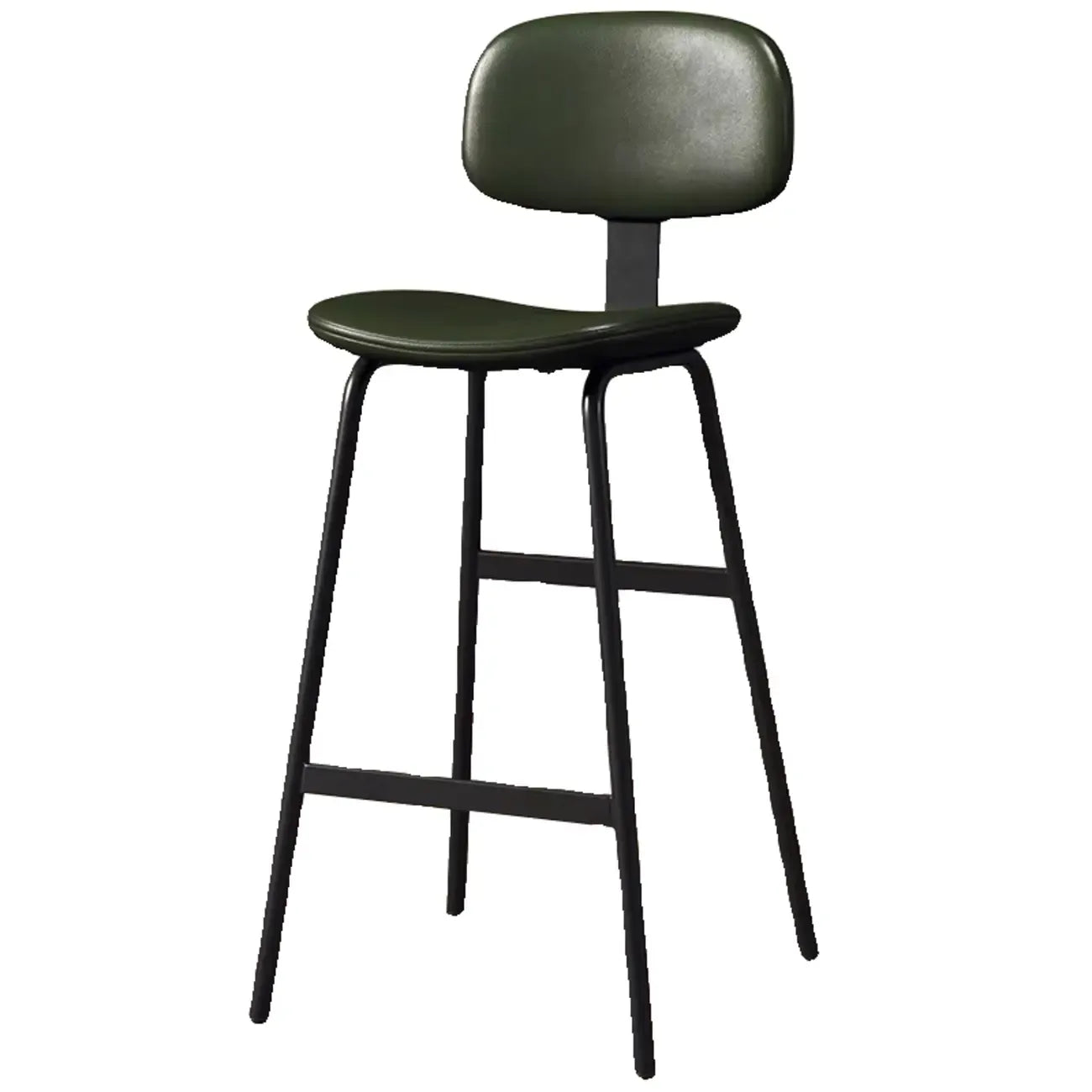 Tabouret de bar moderne ergonomique en cuir de selle, dossier bas, pour la cuisine