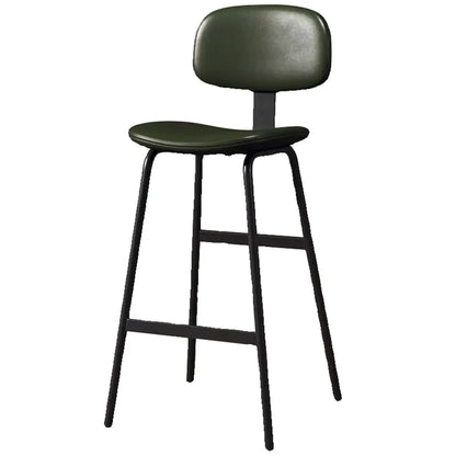 Tabouret de bar moderne ergonomique en cuir de selle, dossier bas, pour la cuisine