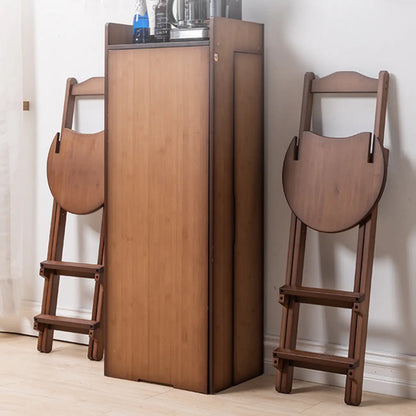 Tables de bar de rangement extensibles manuellement en bambou brun