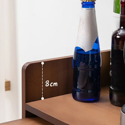 Tables de bar de rangement extensibles manuellement en bambou brun