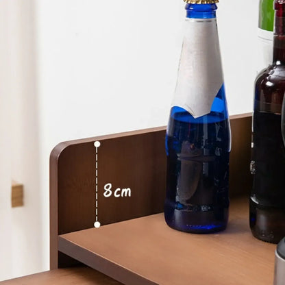 Tables de bar de rangement extensibles manuellement en bambou brun