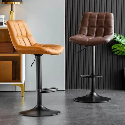 Tabourets de bar pivotants et réglables en similicuir glamour