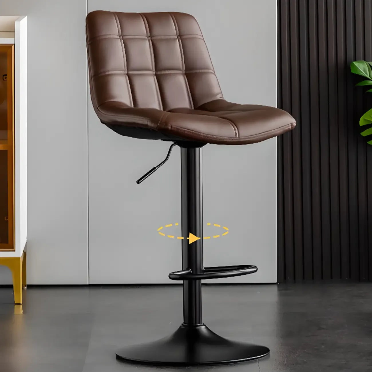 Tabourets de bar pivotants et réglables en similicuir glamour