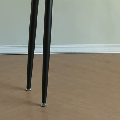 Table de bar moderne avec plateau en travertin gris et pieds en métal, idéale pour la salle à manger.