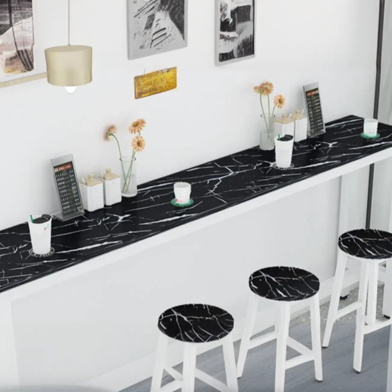 Tables de bar modernes à plateau fixe en métal blanc