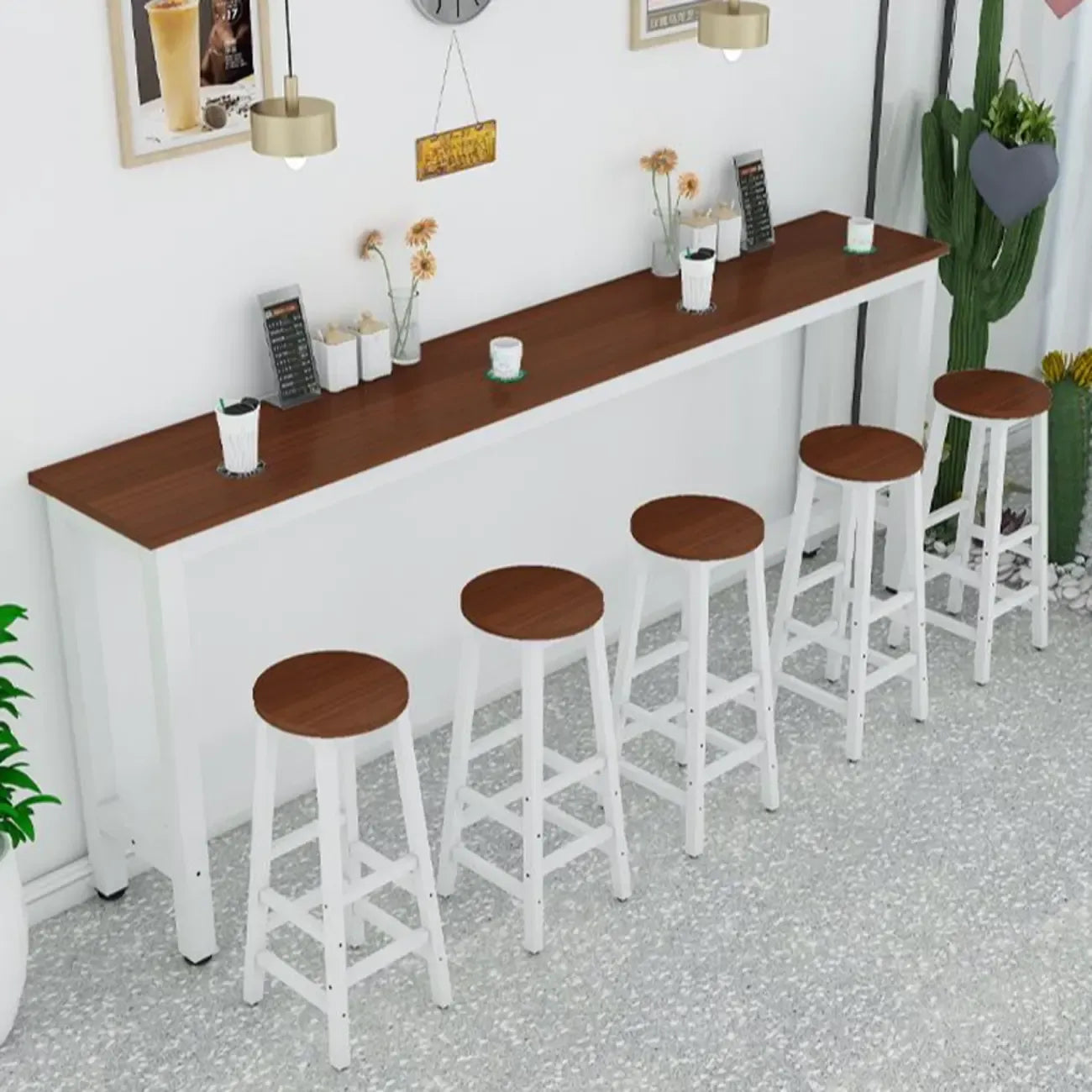 Tables de bar modernes à plateau fixe en métal blanc
