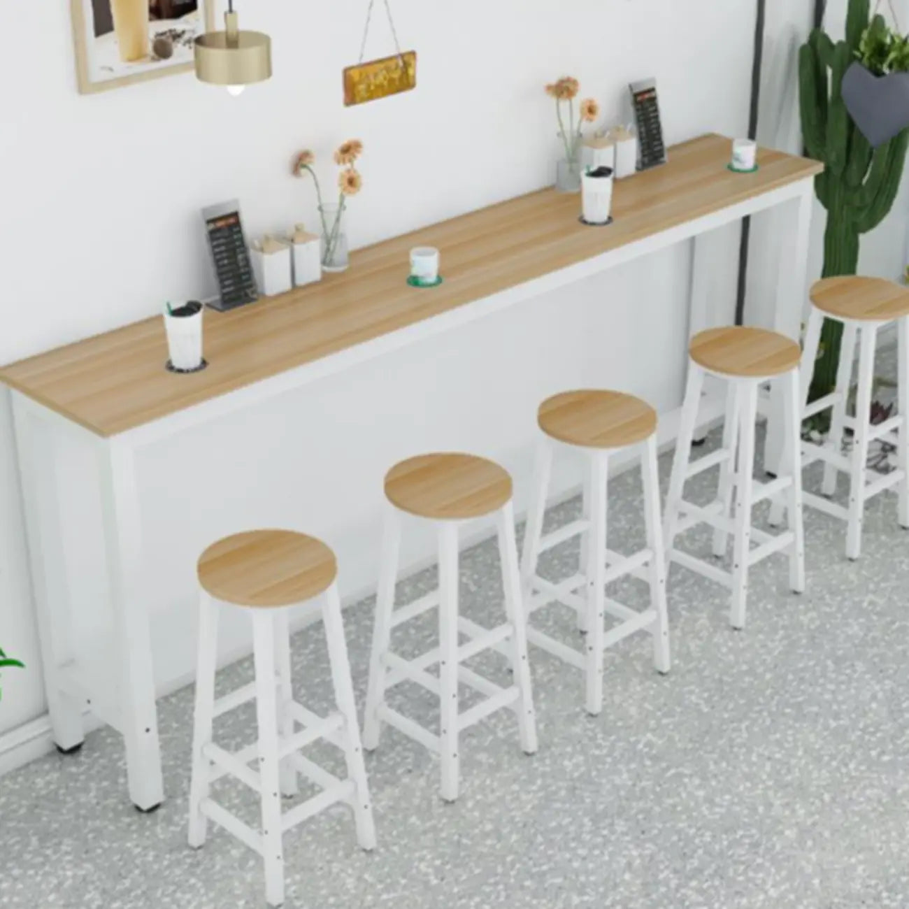 Tables de bar modernes à plateau fixe en métal blanc