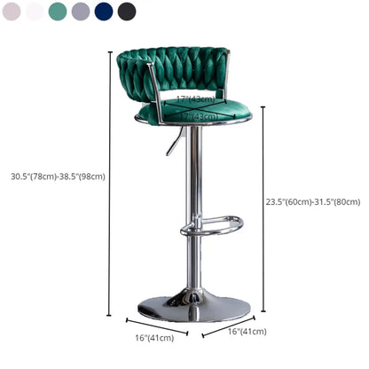Tabourets de bar pivotants et réglables en velours moderne