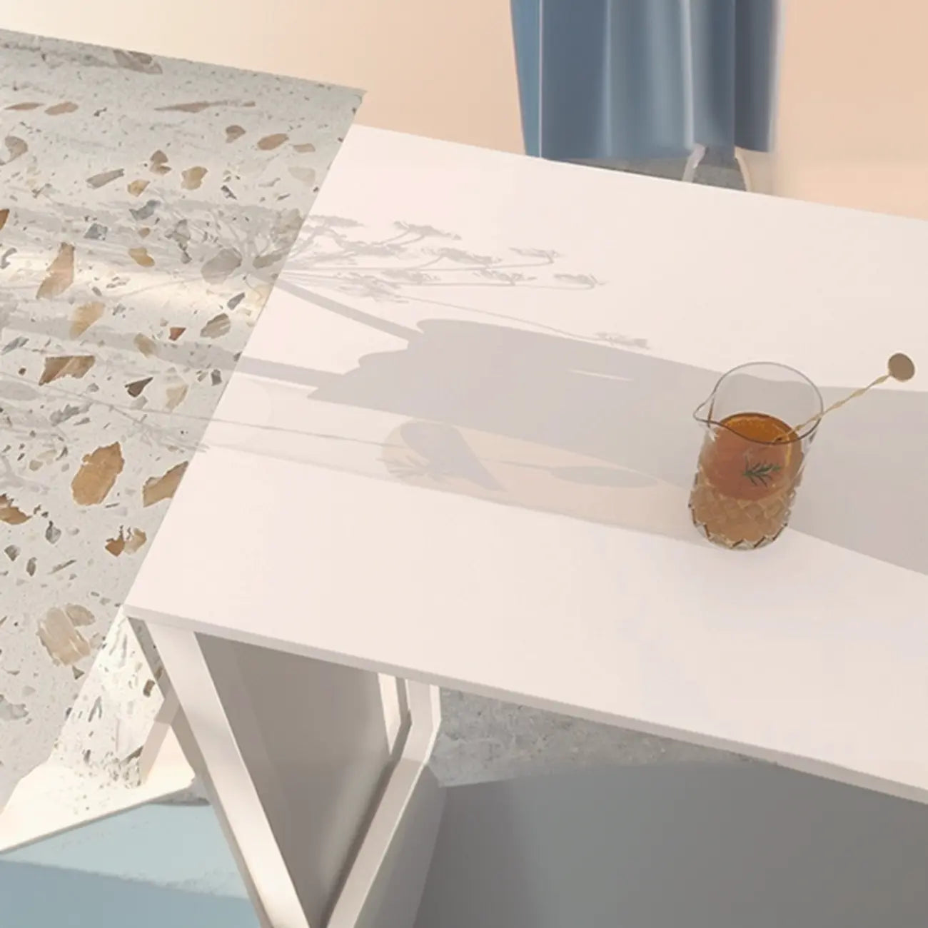 Tables de bar asymétriques modernes en ardoise blanche