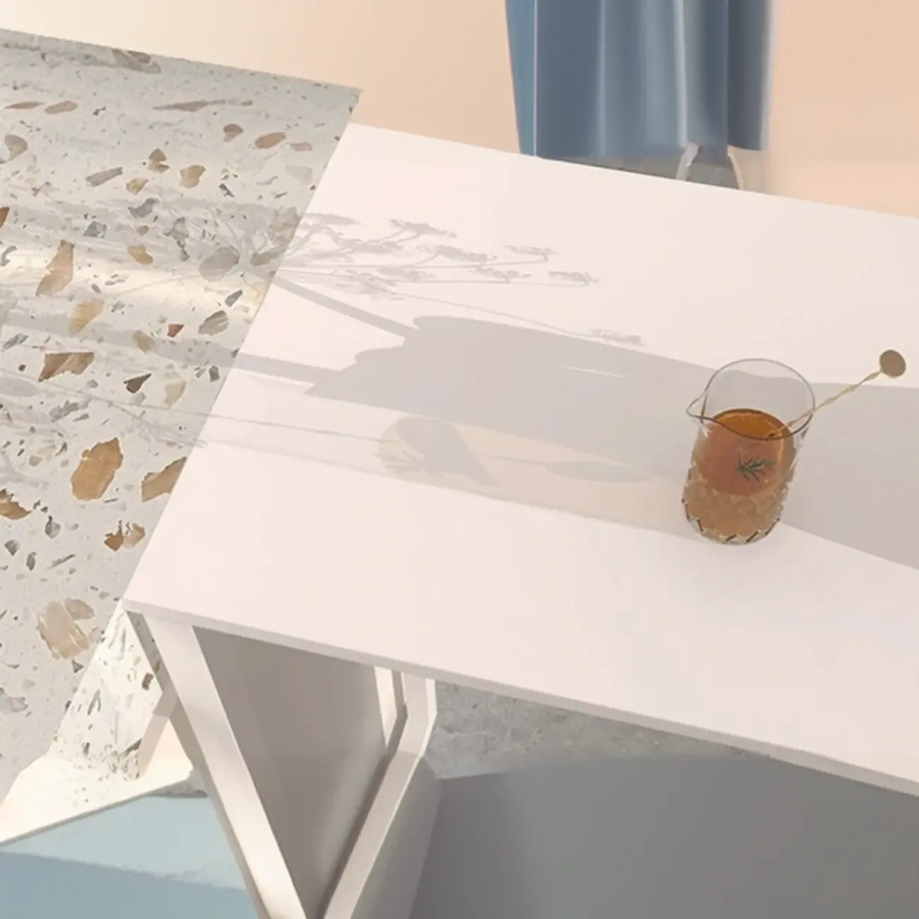 Tables de bar asymétriques modernes en ardoise blanche