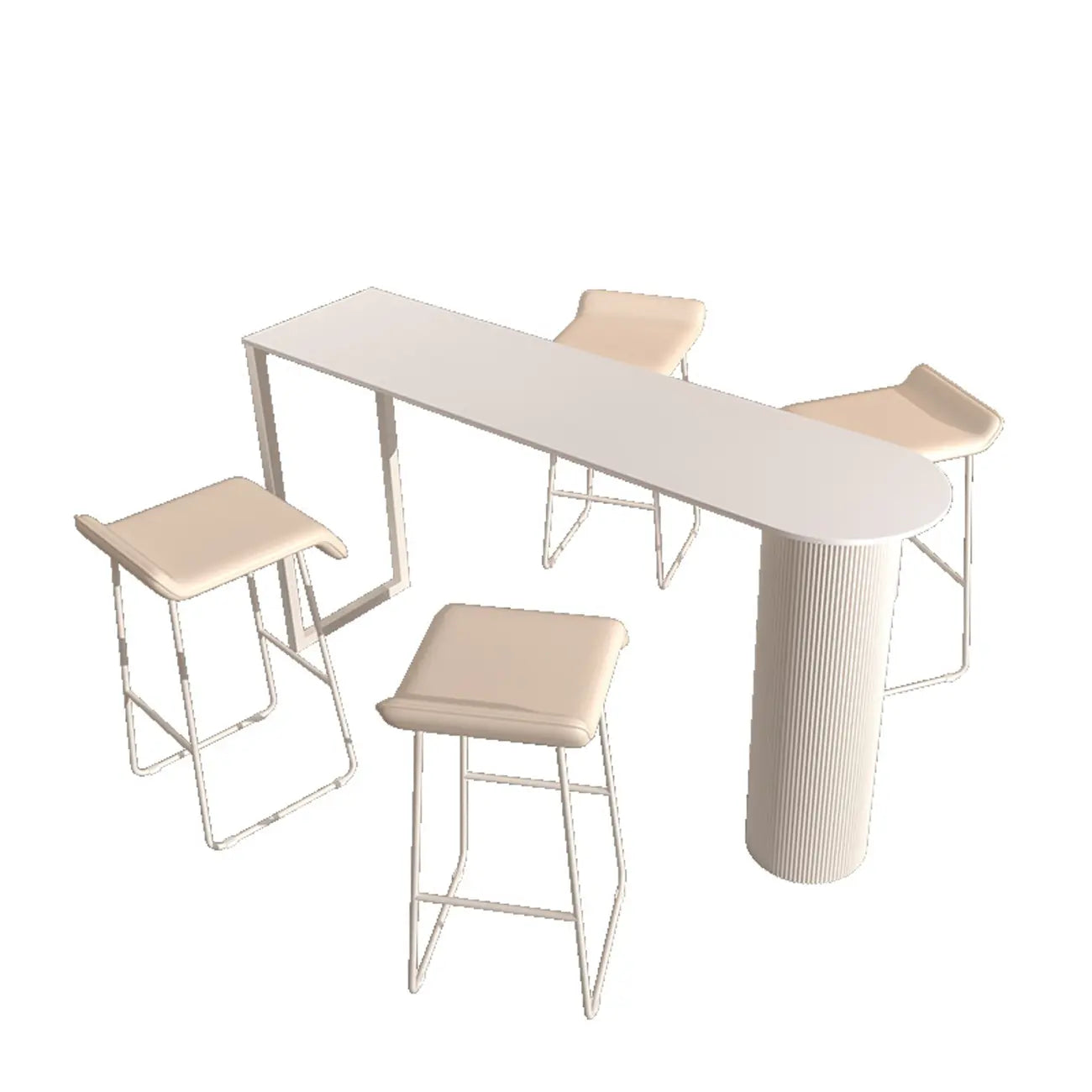 Tables de bar asymétriques modernes en ardoise blanche