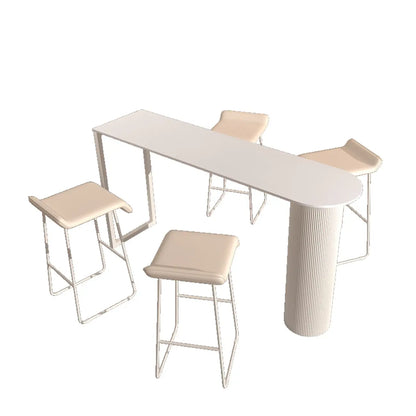 Tables de bar asymétriques modernes en ardoise blanche