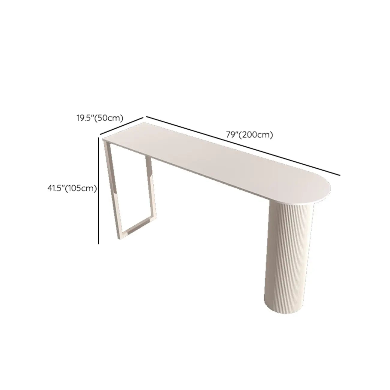 Tables de bar asymétriques modernes en ardoise blanche