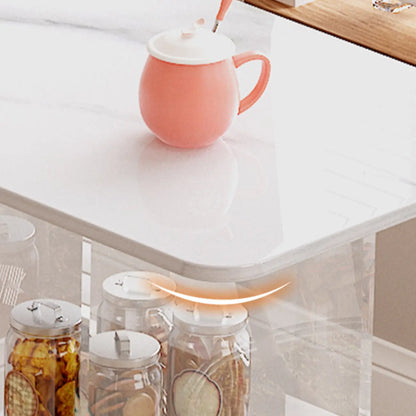 Tables de bar modernes avec plateau en bois noir et rangement en acrylique transparent